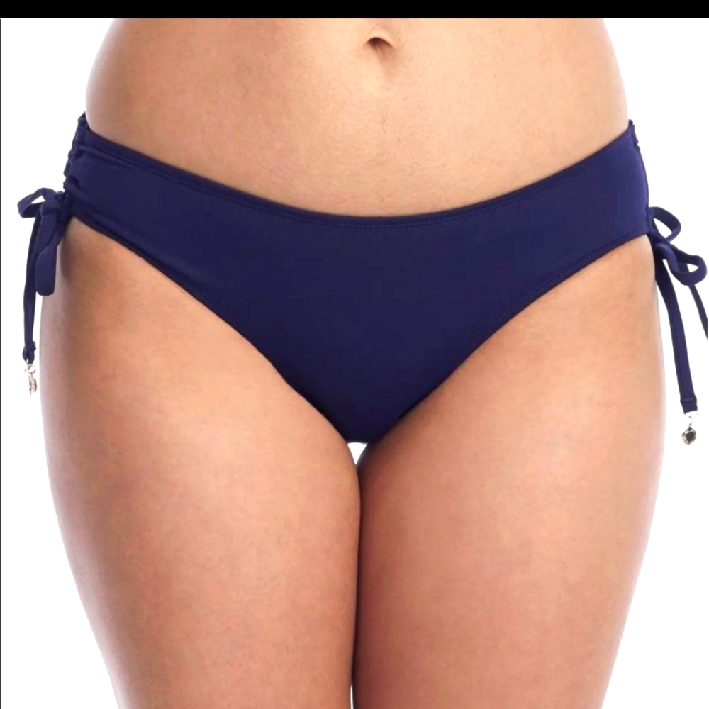 Anne Cole Alex Side Tie Mid Rise Bikini Bottoms